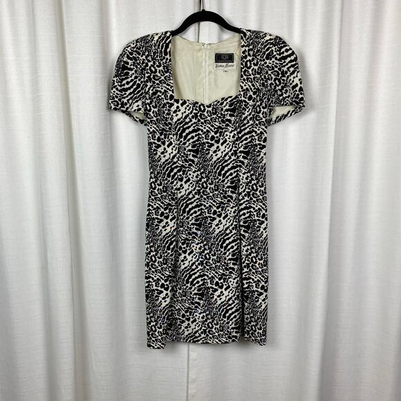 CH by Carolina Herrera Neiman Marcus Vintage Zebra Ruffle Sheath Dress Sz.4 - Picture 1 of 10